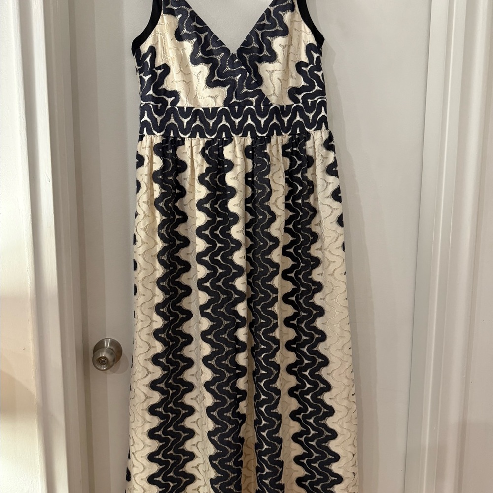 Kate Spade Sand Dune Lace Midi Dress- Black and Cream
